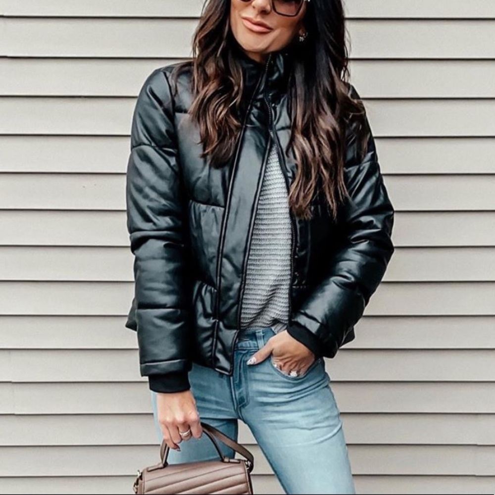 Marc New York Faux Leather Puffer jacket size M